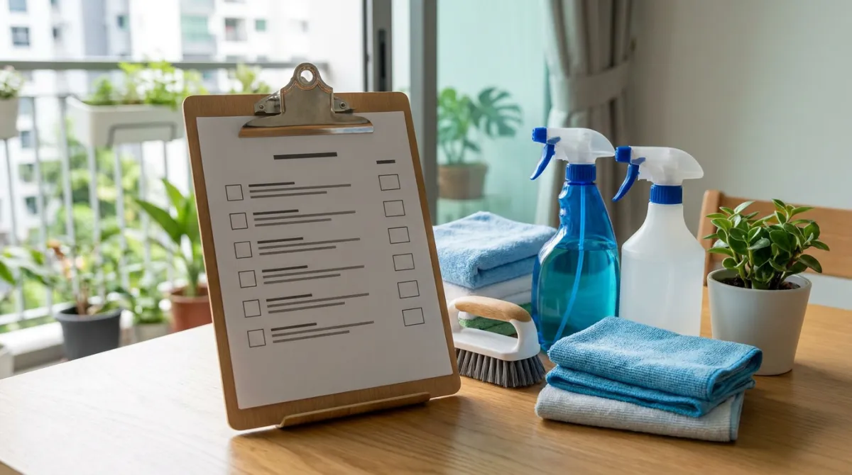 Cleaner disinfecting a surface