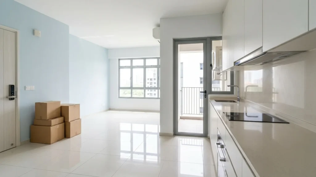 Spotless empty Singapore flat ready for tenancy handover