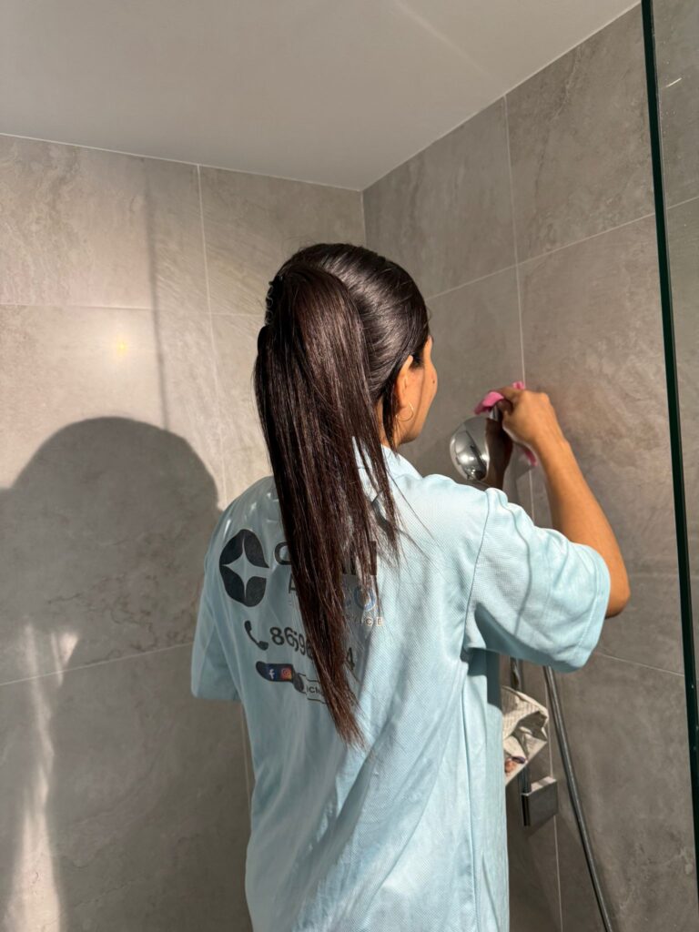 CleanAxisCo trained cleaner at work in a Singapore home